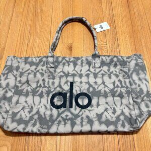 NWT ALO YOGA Gray Tie Dye Large Canvas Tote Bag